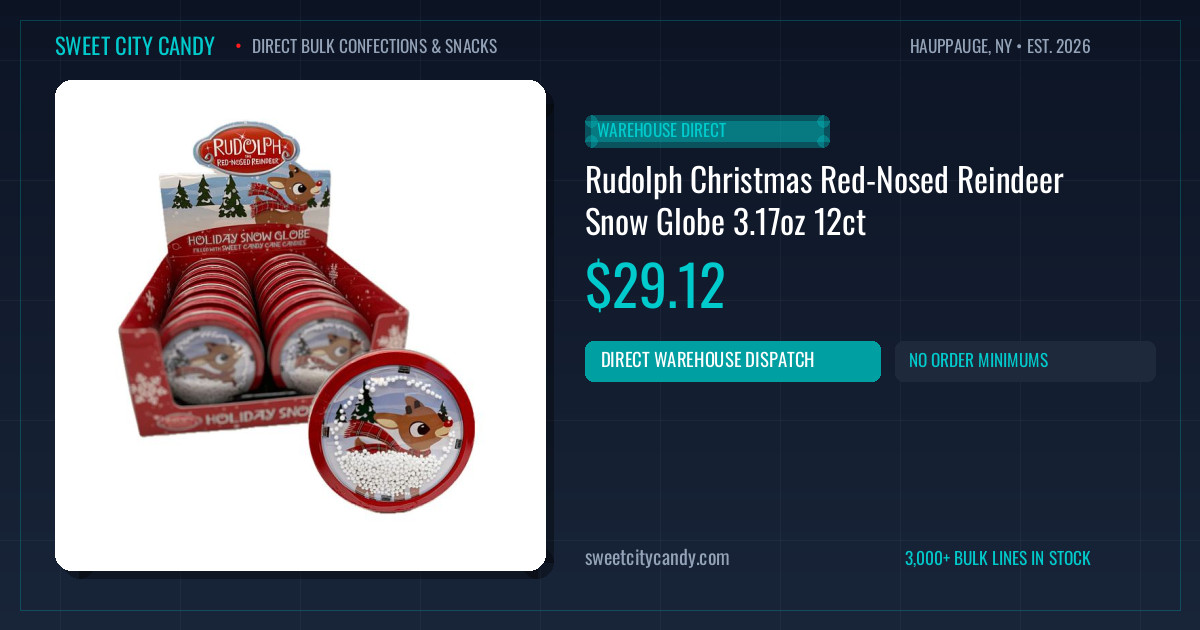 Rudolph Christmas Red-Nosed Reindeer Snow Globe 3.17oz 12ct · Sweet ...